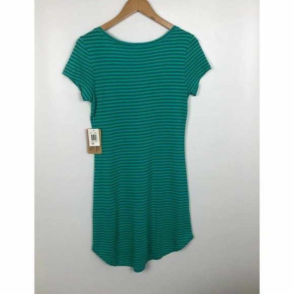 NWT Threads 4 Thought Womens Beatrice Dress XS Green Striped T-shirt Scoop Neck - Picture 3 of 7